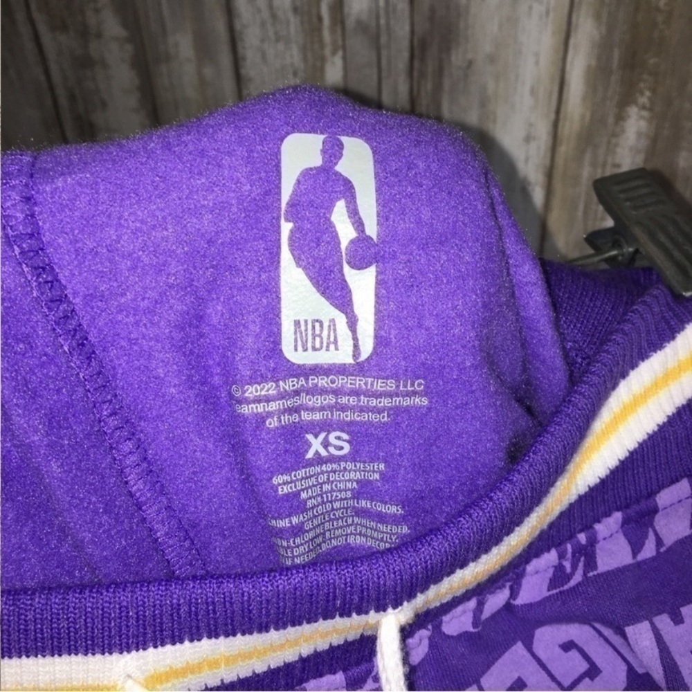 Los Angeles Lakers Wide Leg Pants XS Purple Logo Print NBA Lounge Pants NWT - Picture 7 of 10
